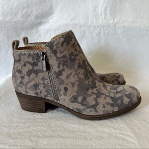Lucky Brand Basel Leather Camo Ankle Booties